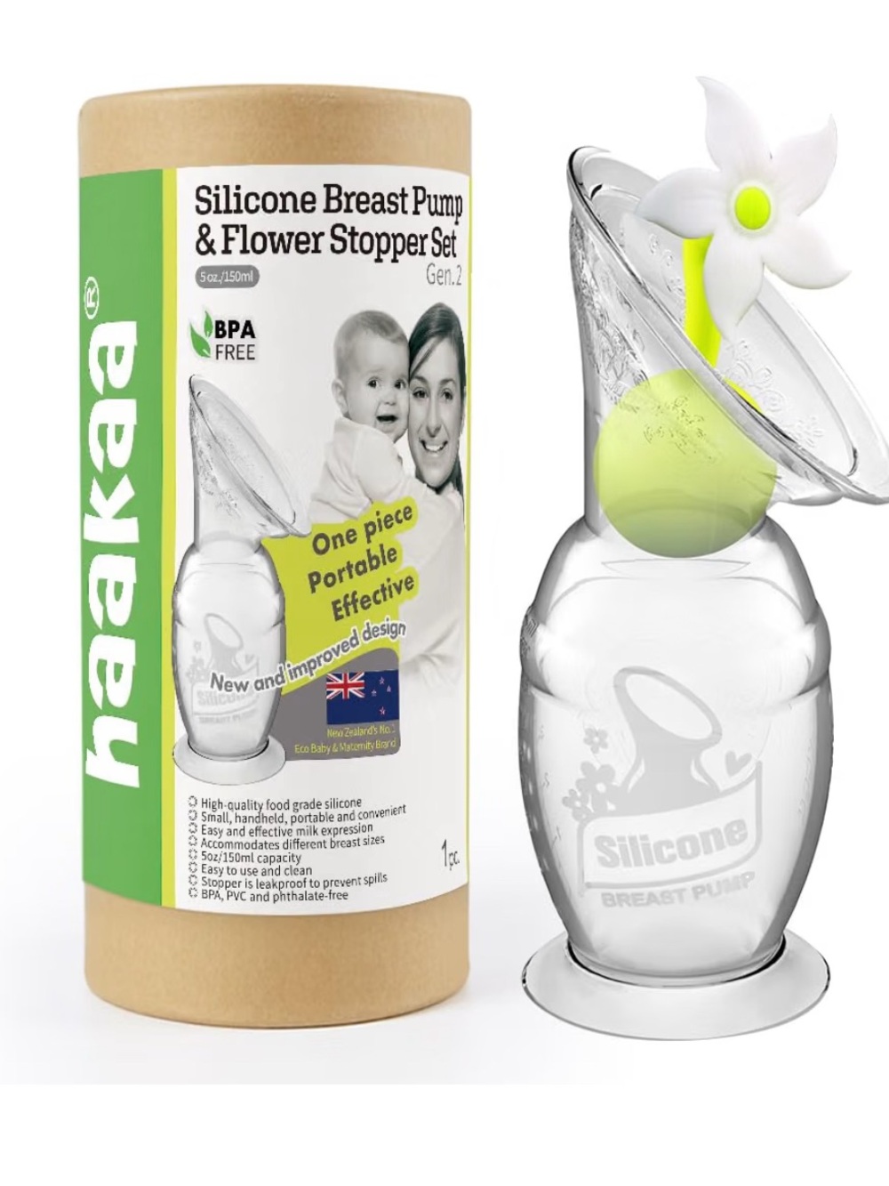 $5* w/ Purchase Haakaa Flower Stopper Set, Gen.2 Silicone Hand